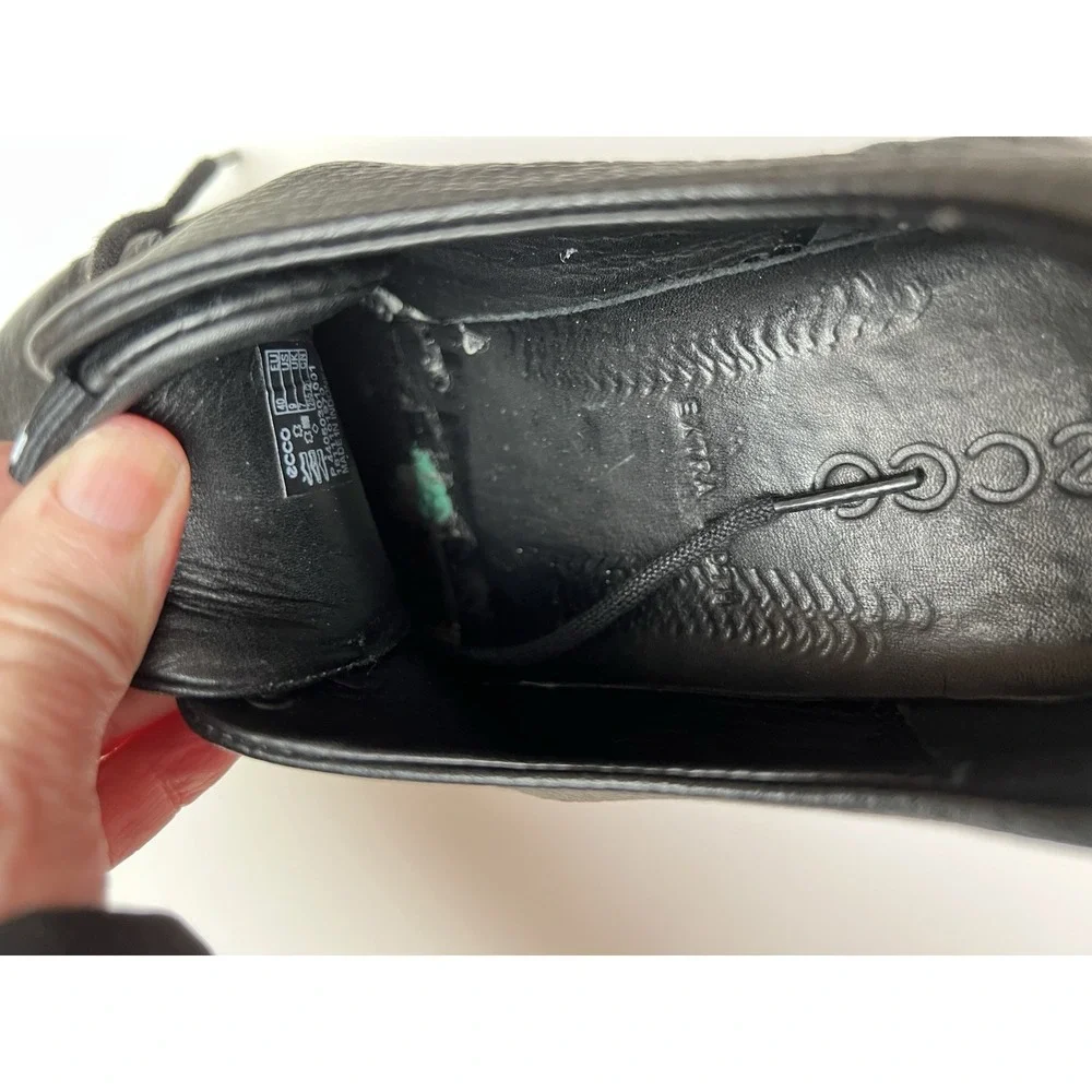 ECCO Women's Soft Leather  Sneaker  Black Size 9 US / 40 EU Extra Width